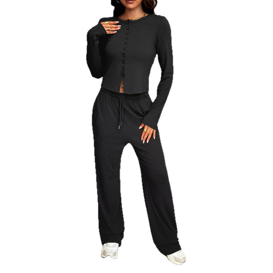 European And American Vacation Shirt Jacket Casual Trousers