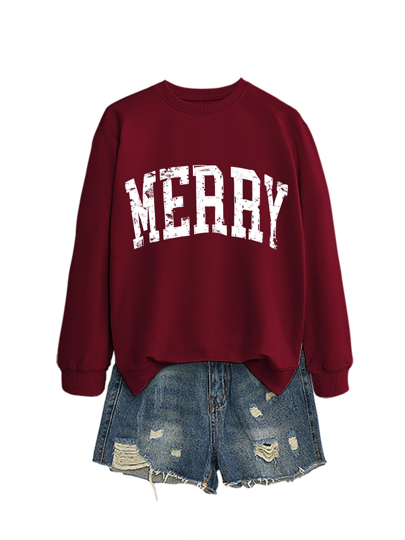 Casual Women's MERRY Letter Print Sweatshirt