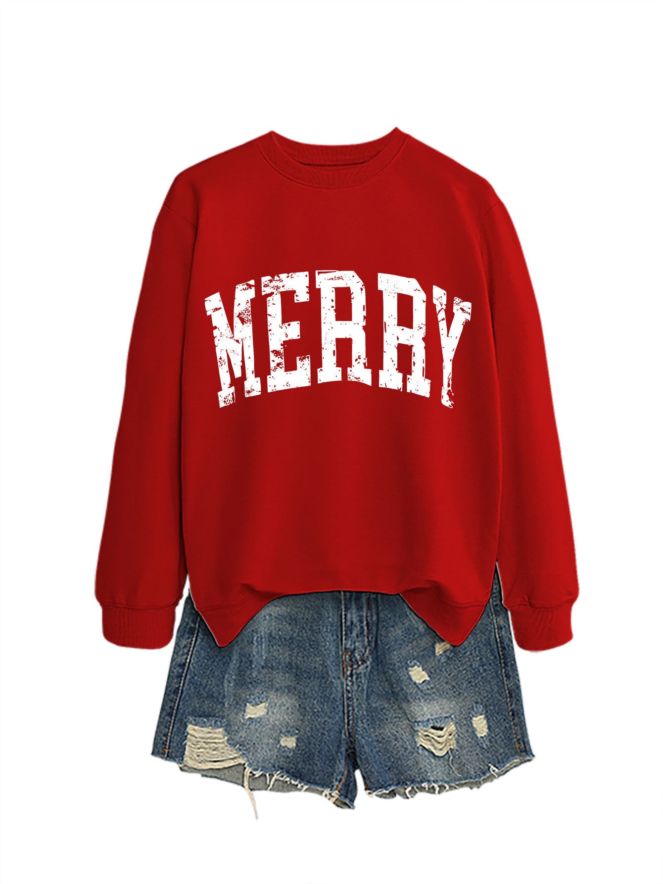 Casual Women's MERRY Letter Print Sweatshirt