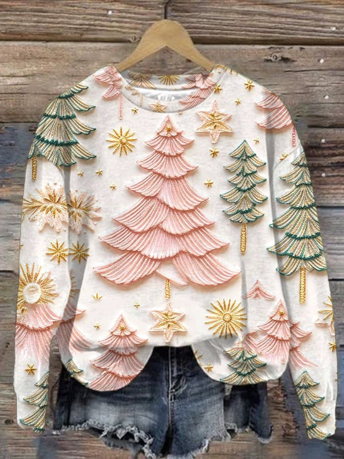 Women's Versatile Christmas 3D Digital Print Sweatshirt