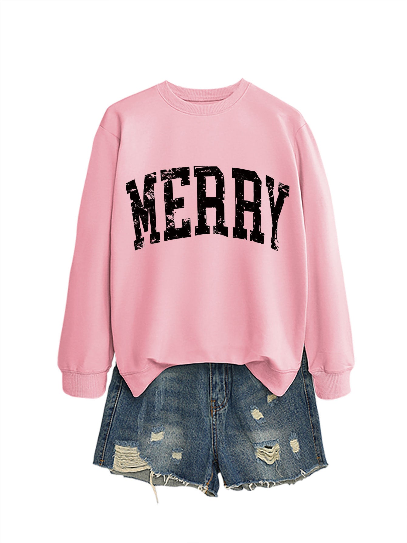 Casual Women's MERRY Letter Print Sweatshirt