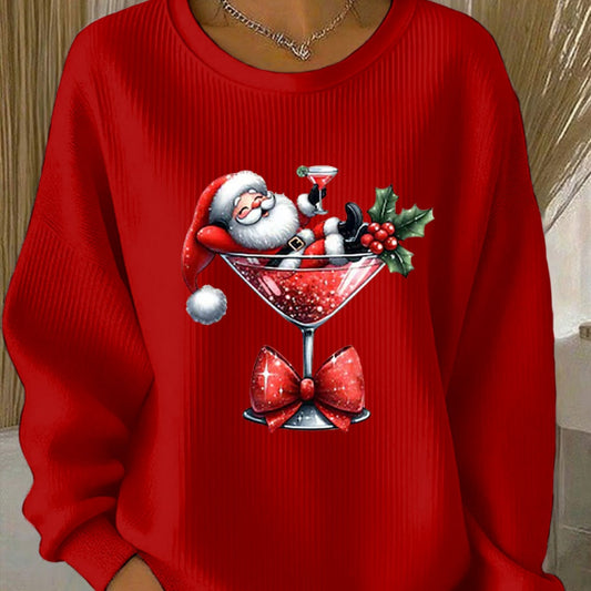 Versatile Casual Autumn And Winter Women's V-neck Printed Top