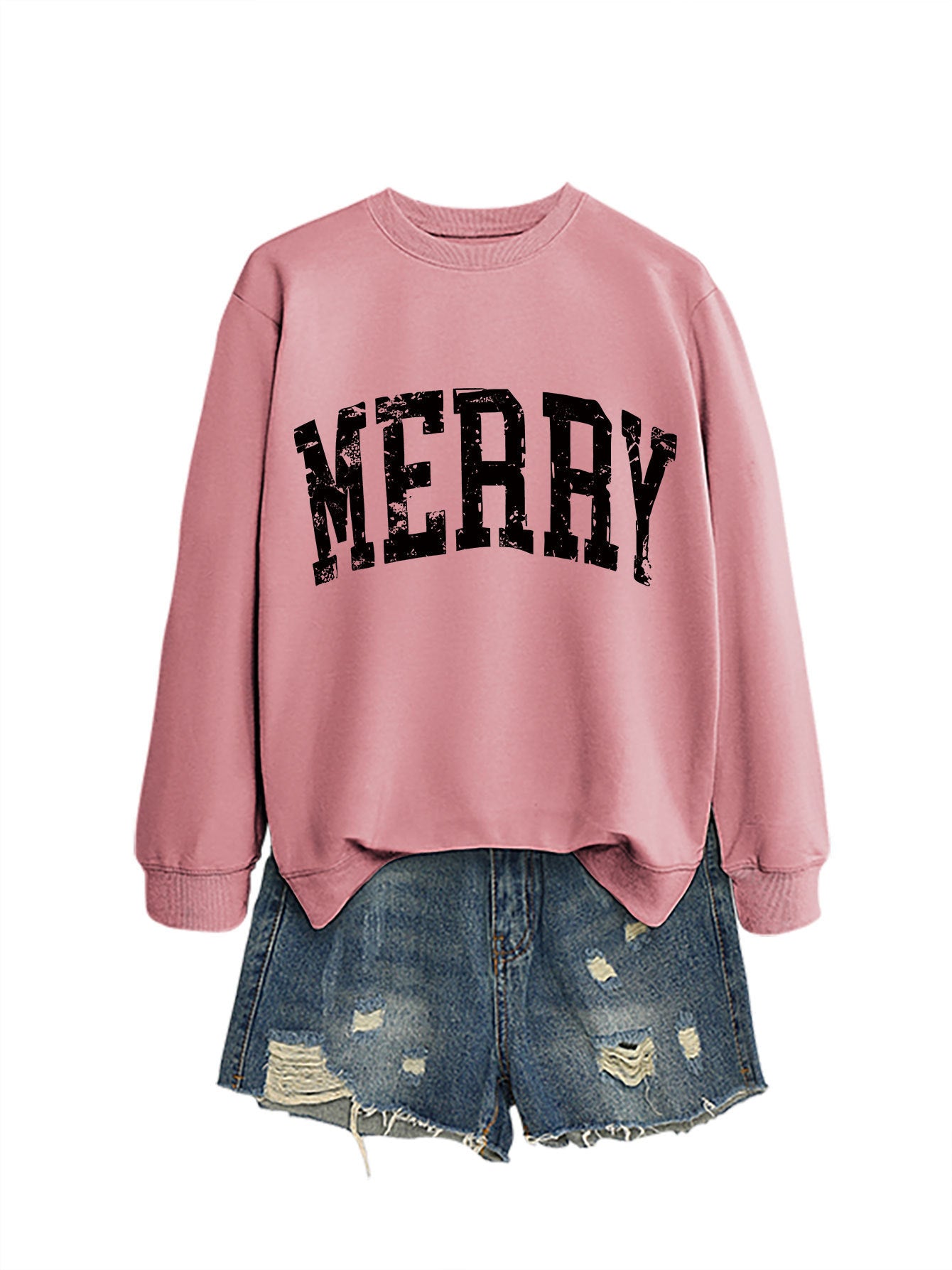 Casual Women's MERRY Letter Print Sweatshirt
