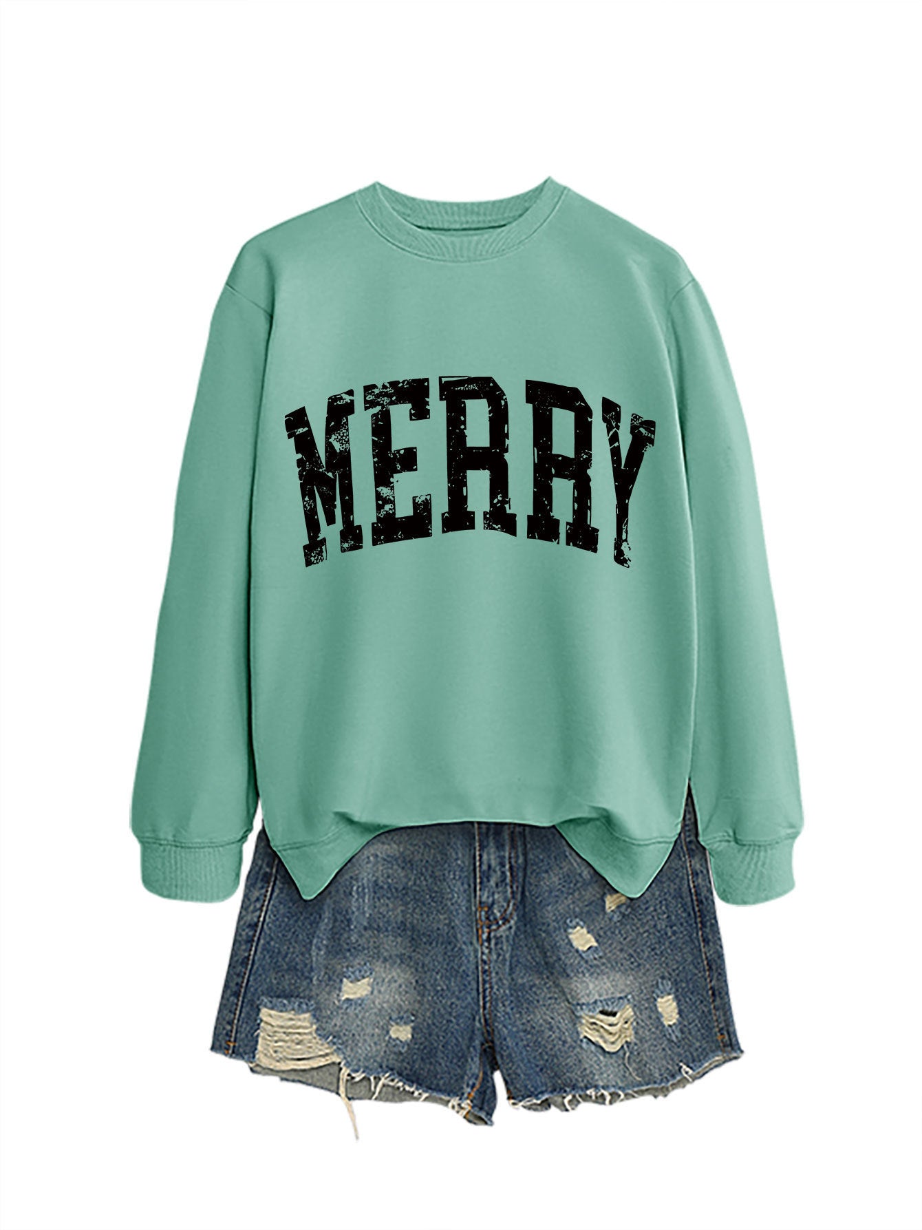 Casual Women's MERRY Letter Print Sweatshirt