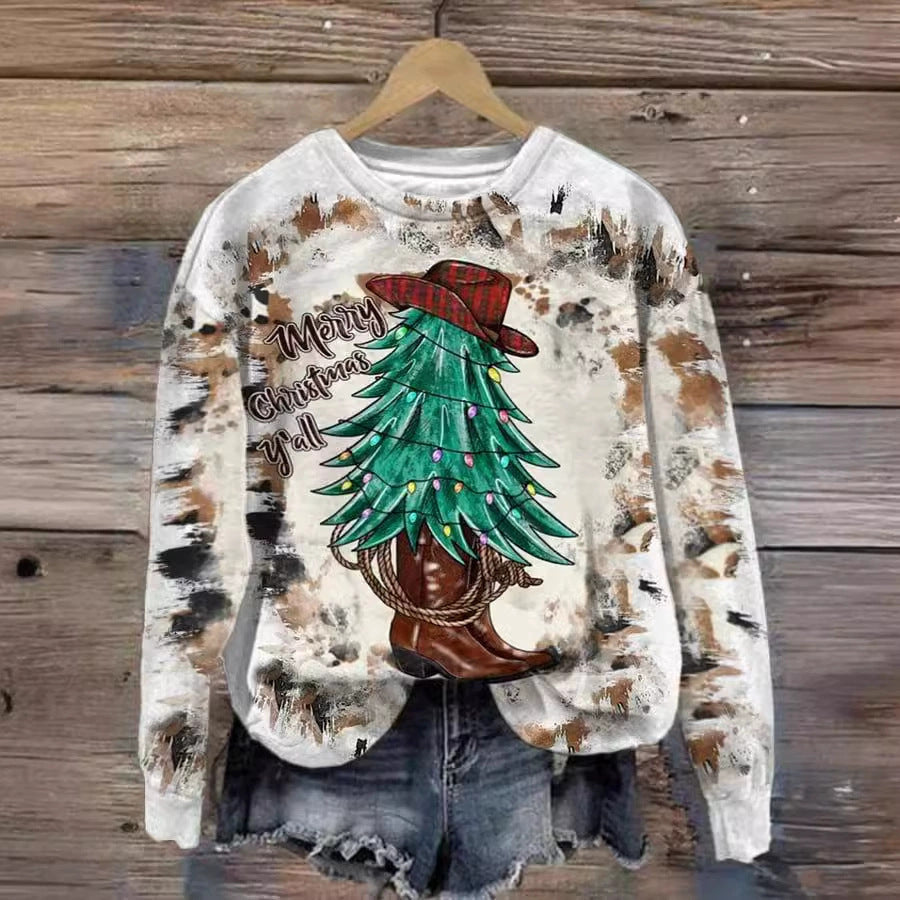 Women's Versatile Christmas 3D Digital Print Sweatshirt
